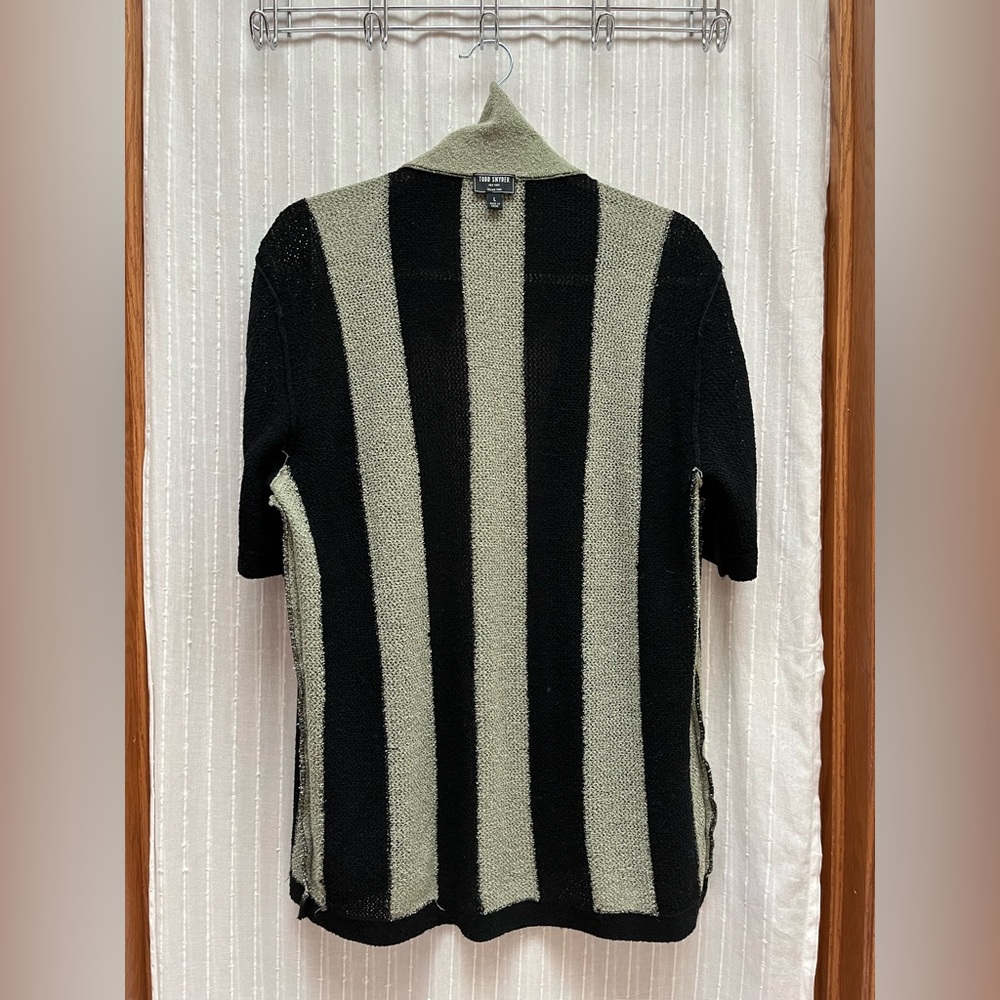 Todd Snyder Men's Black Cropped Boucle Sweater Polo Size L - Picture 5 of 9